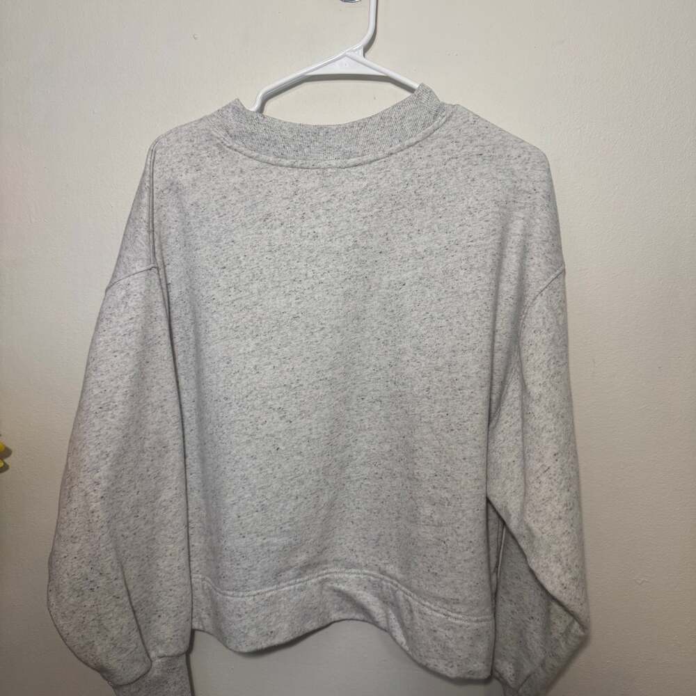 Rae Dunn Heather Gray Embroidered 'Happy' Crewneck Sweatshirt - Picture 2 of 4